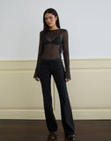 Image of Saezuru Top in Chiffon Plisse Shimmer Black