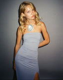 Image of Saffie Slinky Midi Tube Dress in Ashy Blue