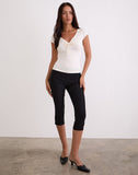 Image of Saiba Cap Sleeve Top in Cupro Cream