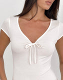 Image of Saiba Cap Sleeve Top in Cupro Cream