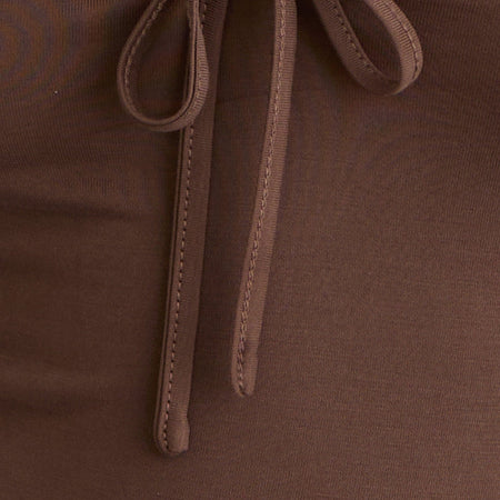 Saiba Cap Sleeve Top in Cupro Dark Brown