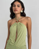 Image of Saira Halter Neck Mini Dress in Sage