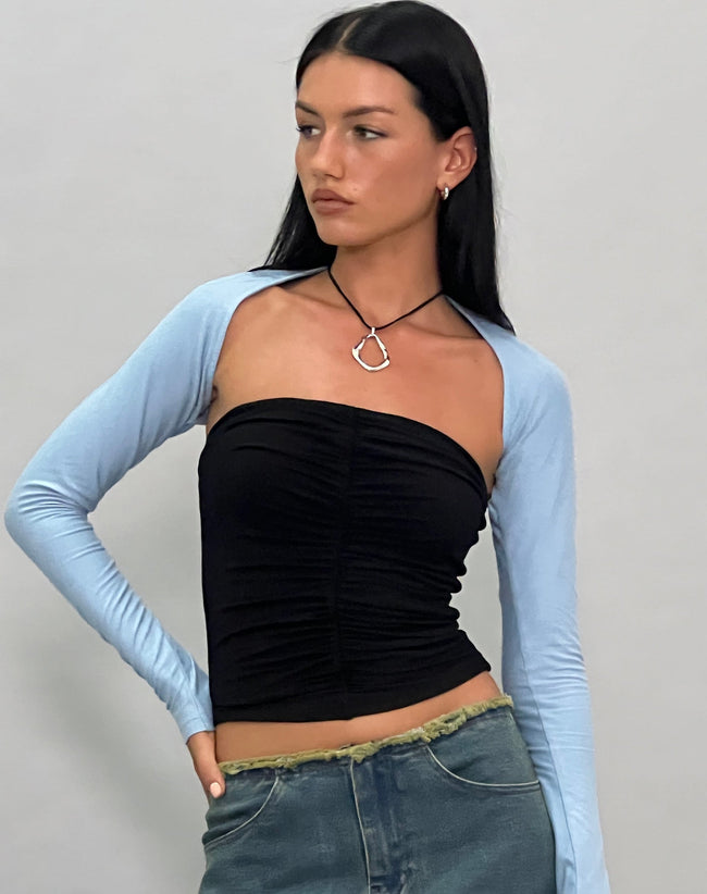 Image of Ladri Shrug Top in Nantucket Blue