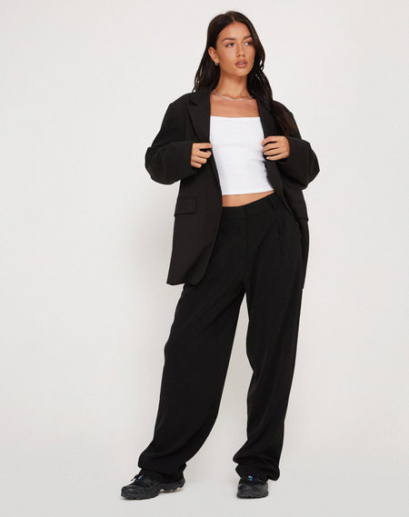 Salisu Wide Leg Trouser in Tailoring Black