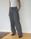 Image of Sakaria Wide Leg Trouser in Grey Check