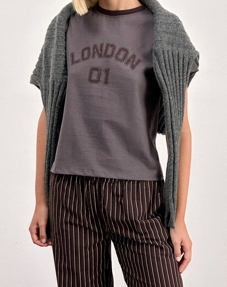 Toria Sweatshirt in Grey Marl with I Love WFH Graphic