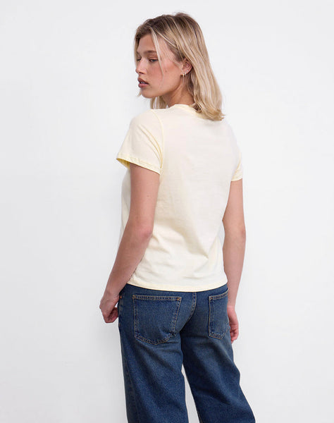 Image of Saki Tee in Buttermilk with Mon Cheri Print