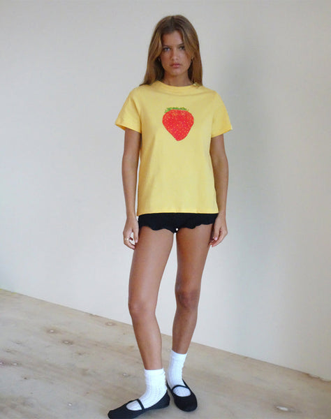 Image of Saki Tee in Lemonade Oversized Strawberry