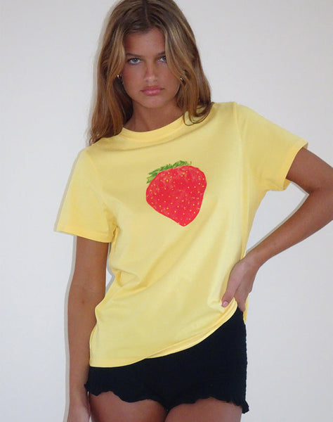 Image of Saki Tee in Lemonade Oversized Strawberry