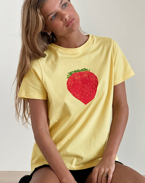 Image of Saki Tee in Lemonade Oversized Strawberry