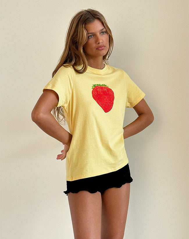 Image of Saki Tee in Lemonade Oversized Strawberry