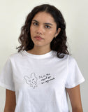 Image of Saki Tee in White Argument Mood Print