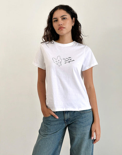 Image of Saki Tee in White Argument Mood Print