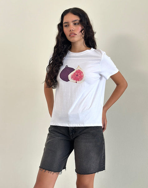 Image of Saki Tee in White Fig