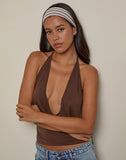 Image of Sala Headband in Brown Stripe Textured Rib