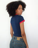 Image of Salda Sports Fitted Tee in Navy