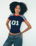 Image of Salda Sports Fitted Tee in Navy