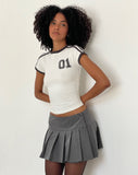 Image of Salda Sporty Tee in Off White with Contrast Binding