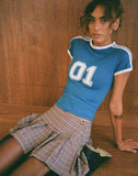 Image of Salda Sporty Fitted Tee in Mediterranean Blue