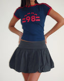 image of Salda Tee in Navy with Adrenaline Red Binding and '98' Emb