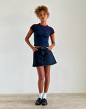 Image of Salda Top in Navy with Adrenaline Red Binding and Logo