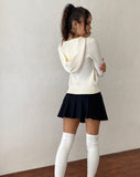 Image of Salinas Zip Up Knitted Hoodie in Ivory