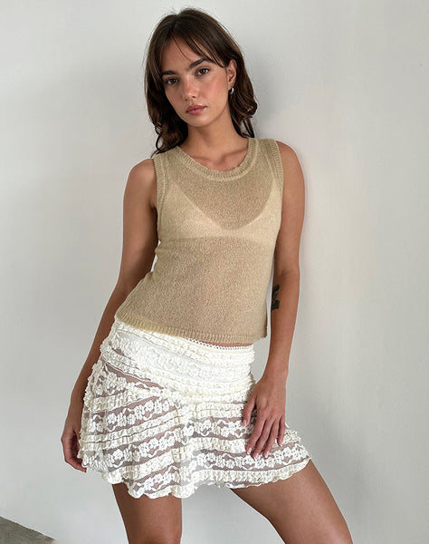 Image of Salisha Tank Top in Natural Sheer Knit