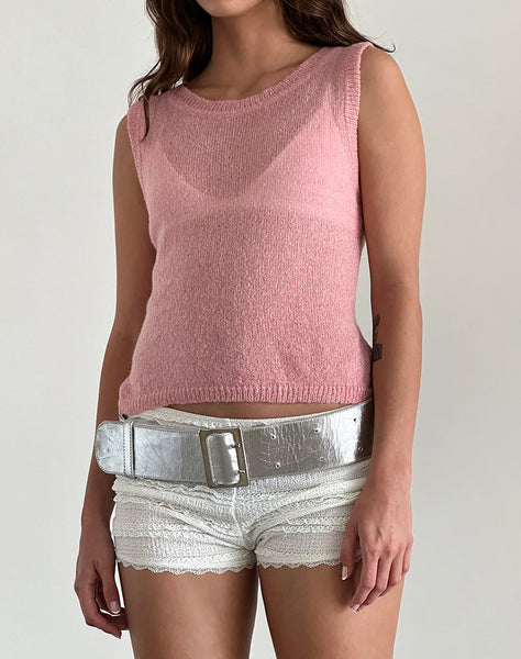 Image of Salisha Tank Top in Pink Sheer Knit