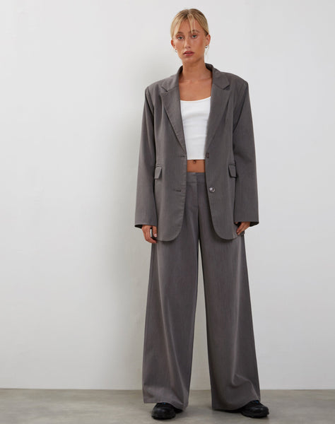 Image of Salisu Wide Leg Trouser in Charcoal