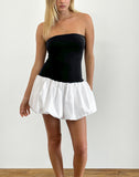 image of Salvia Puffball Mini Dress in Black and White