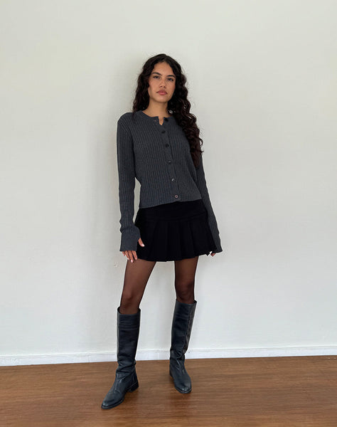 Image of Samaya Knit Cardigan in Dark Charcoal