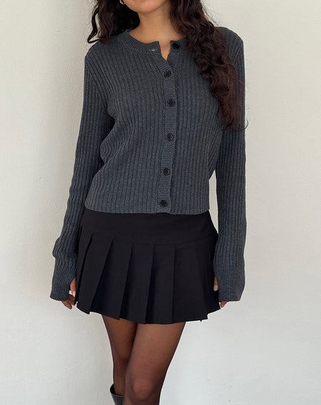 Wunara Cardigan in Grey with Ivory Bows