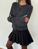 Image of Samaya Knit Cardigan in Dark Charcoal