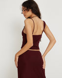 Image of Sambu Crop Top in Mesh Burgundy