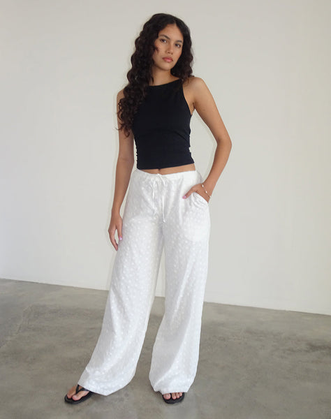 Image of Samir Trouser in Broderie White