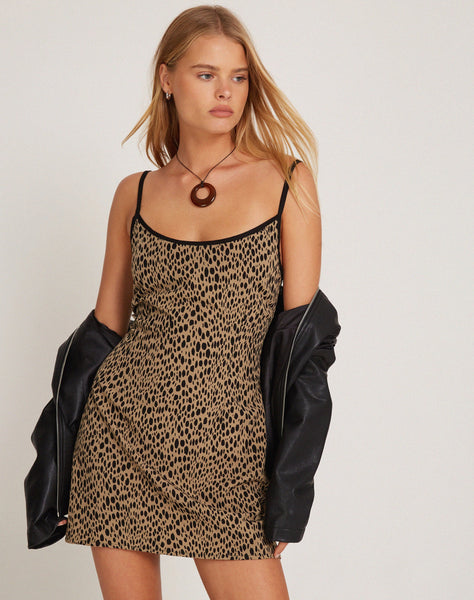 Image of Samiya Strappy Mini Dress in Mini Cheetah