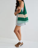 Image of Zuni Knitted Bag in Stripe Green Blue