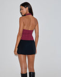 Image of Samwell Halterneck Top in Paisley Lace Burgundy