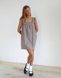 Image of Sanaly Mini Dress in Mini Gingham Brown