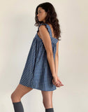 Image of Sanaly Mini Dress in Navy Tartan Rami