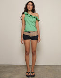 Image of Sanamu Frill Top in Mini Gingham Green