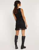 image of Sandila Mini Dress in Lace Black