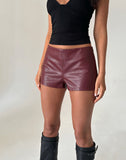 Image of Sanne Hot Pants in PU Burgundy