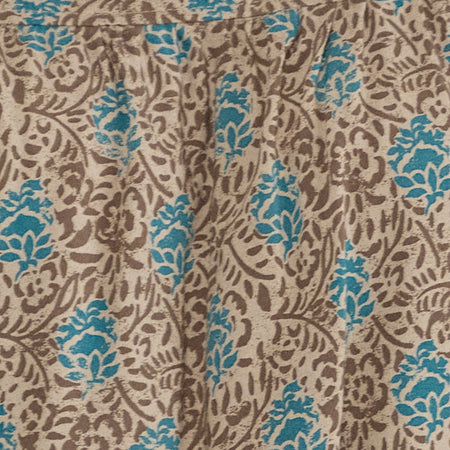 Sanula Top in Blue and Brown Floral Bohemian Batik