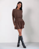 Image of Sanuli Mini Dress In Bitter Chocolate