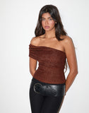 Image of Sarla One Shoulder Top in Jersey Glitter Copper