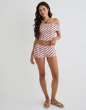 Image of Sarla One Shoulder Top in Diagonal Stripe Pink
