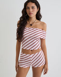 Image of Ciana Hot Pants in Diagonal Stripe Pink