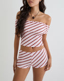 Image of Ciana Hot Pants in Diagonal Stripe Pink