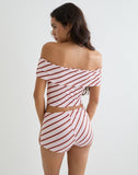 Image of Ciana Hot Pants in Diagonal Stripe Pink